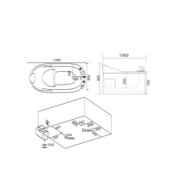 bản vẽ bồn tắm rudylux 0921