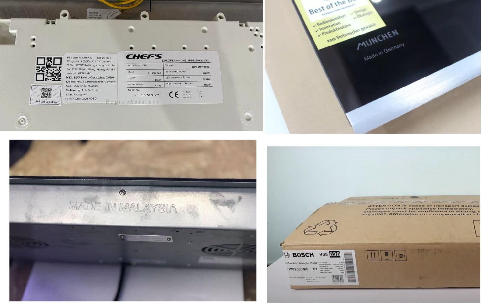 Mã vạch, QR, in, dập Made in in trên sản phẩm