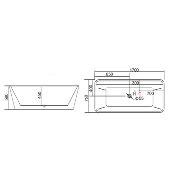 bản vẽ bồn tắm 19101b