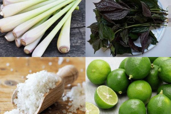 Xông mặt bằng lá tía tô và sả chanh