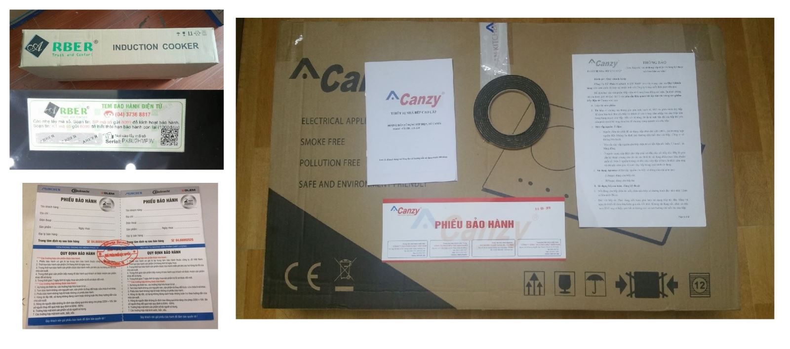 Tem phiếu bảo hành các mẫu bếp từ