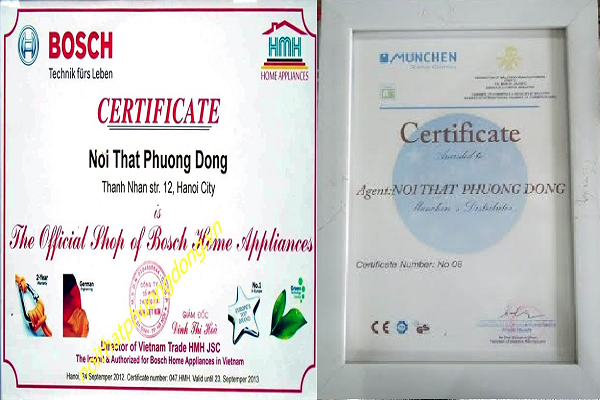 Chứng nhận chính hãng của Nội thất Phương Đông