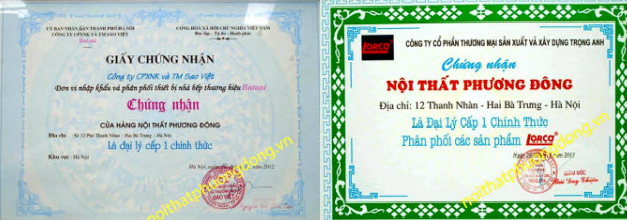chứng nhận đại lý chính hãng
