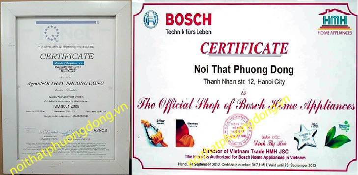 chứng nhận đại lý cấp 1 của hãng bosch