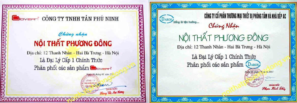 giấy chứng nhận đại lý cấp I chính hãng