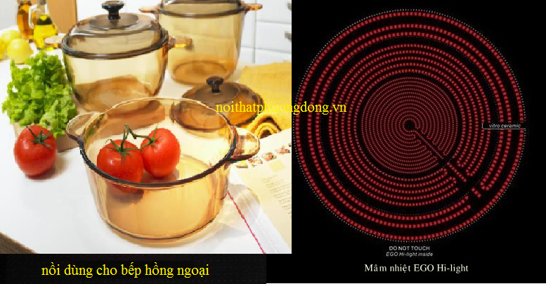mâm nhiệt cao cấp và nồi dùng cho bếp hồng ngoại để tiết kiệm điện năng