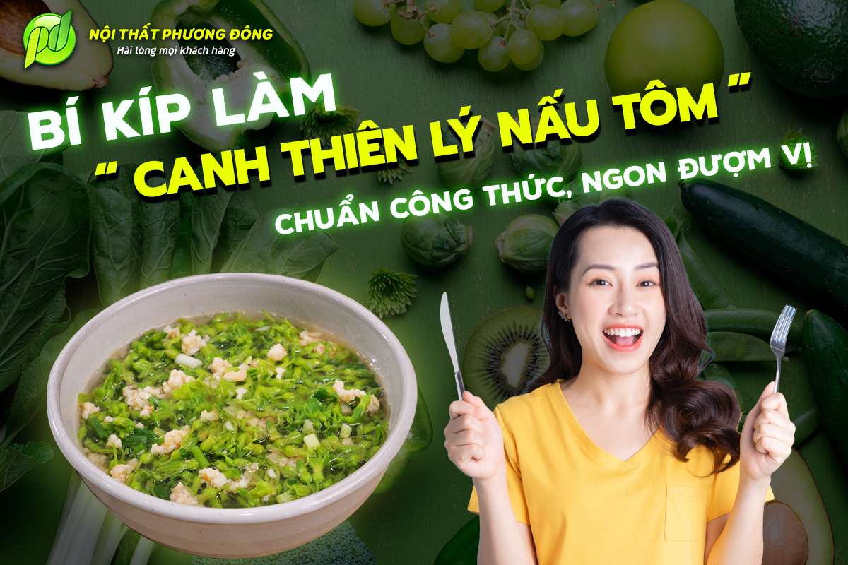 Canh thiên lý nấu tôm