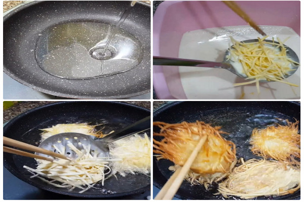  Rán bánh khoai