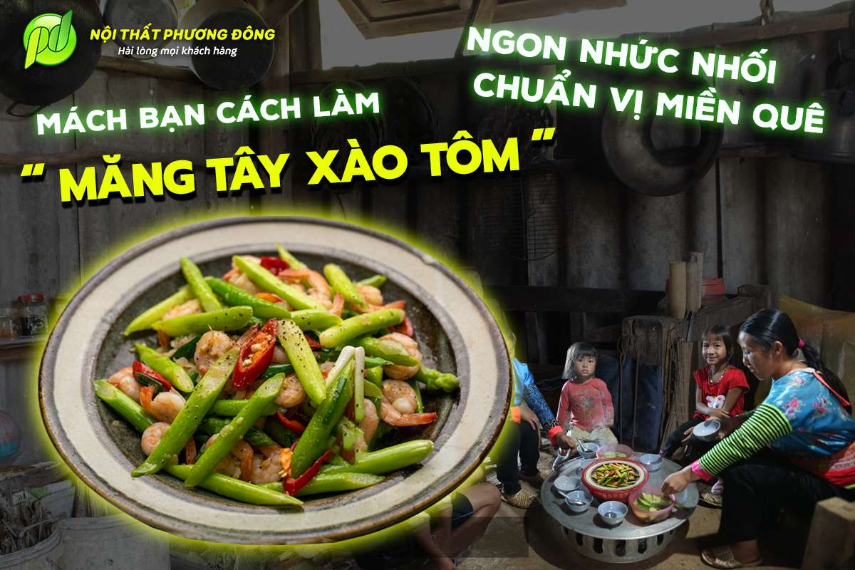 Măng tây xào tôm