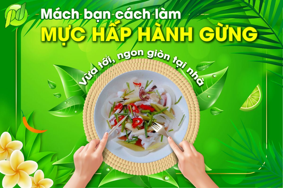 Mực hấp hành gừng