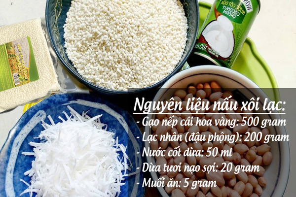 Nguyên liệu nấu xôi lạc ngon