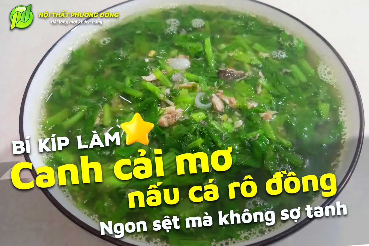 Canh cải mơ nấu cá rô đồng