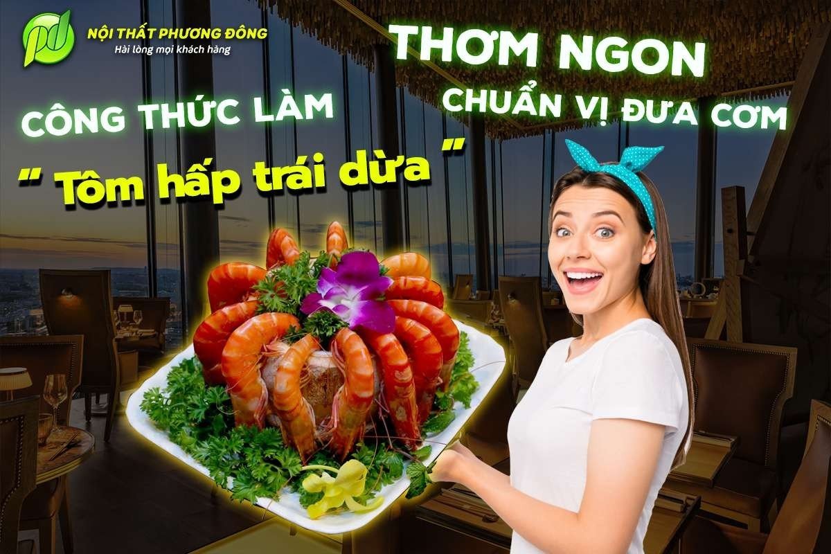 Tôm hấp trái dừa