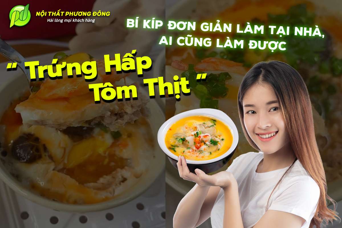 Trứng hấp tôm thịt